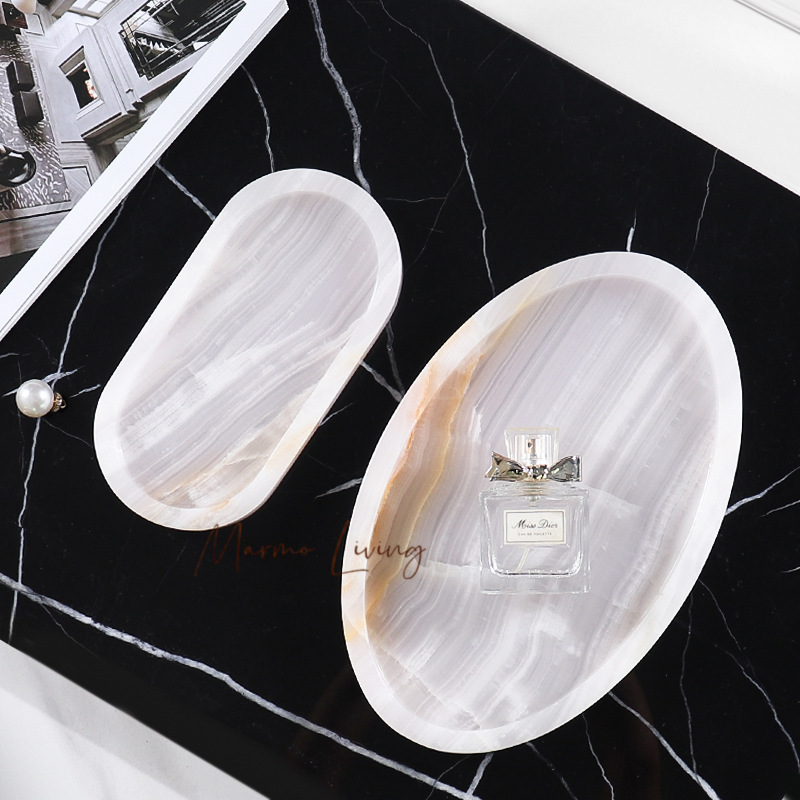 White Onyx Natural Marble Tray - огляд і ціна Scented Candle Luxury